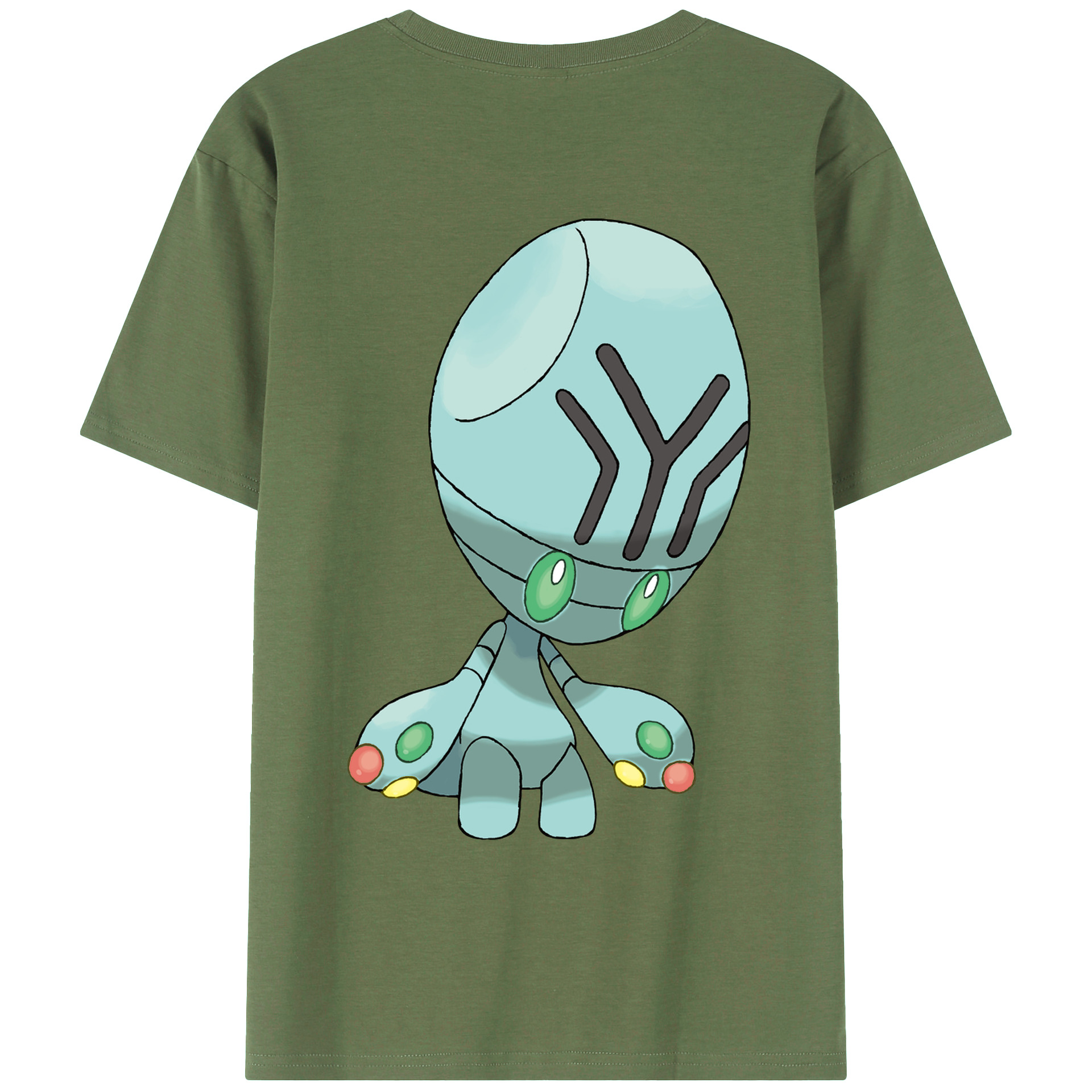 （画像用） ポケットモンスター Pokémon 綿100％ メンズ半袖Tシャツ（バックプリント） 通気性